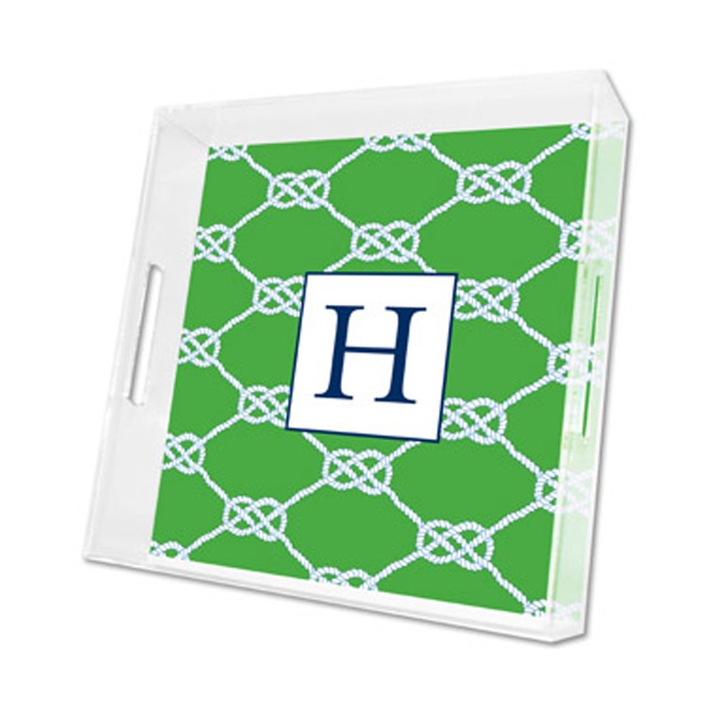 nautical knot kelly lucite tray - square