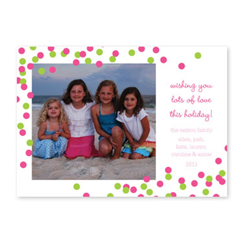 boatman geller confetti pink & green photocard