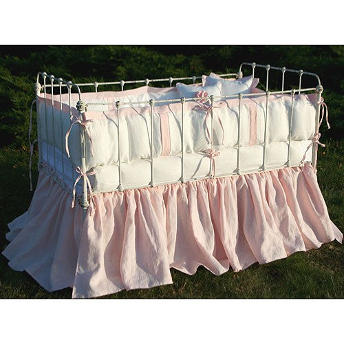 anjou laundered linen crib bedding (custom colors available)  (contact us for pricing)