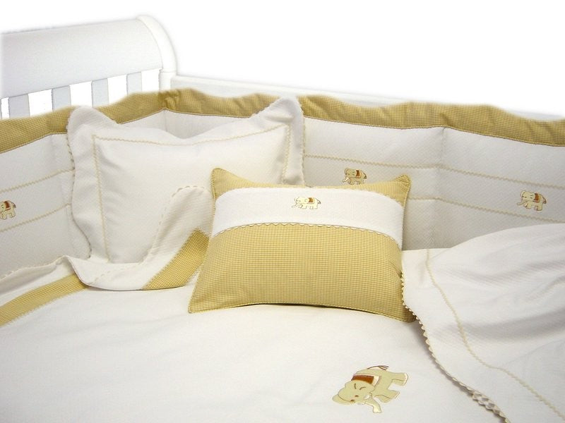 embroidered elephant crib bedding