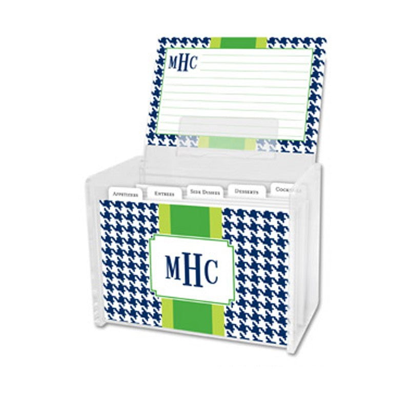 boatman geller alex houndstooth navy recipe box