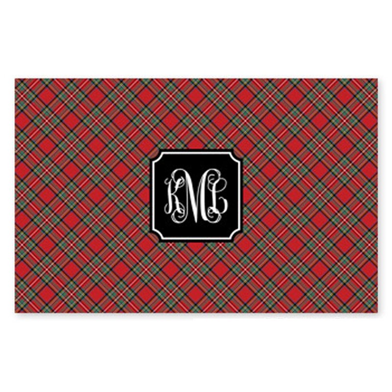 boatman geller plaid red disposable placemats