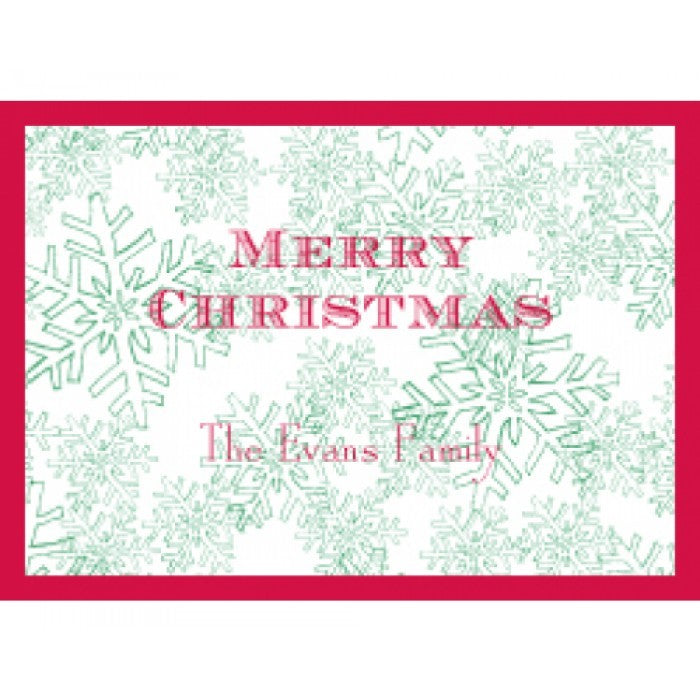 green snowflakes holiday gift enclosures