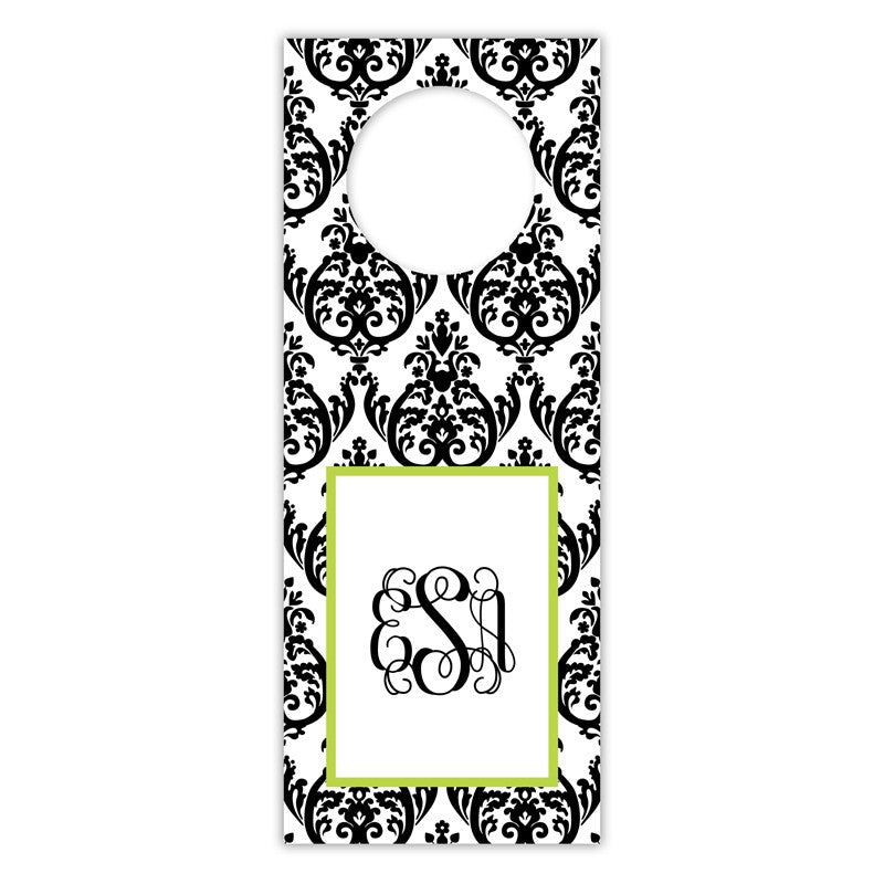 boatman geller madison damask white with black wine tags
