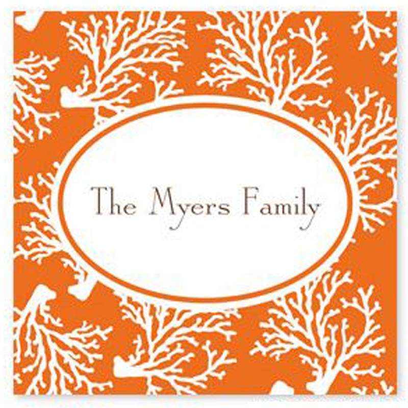 boatman geller coral repeat square sticker