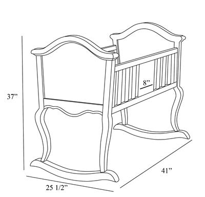 upholstered cradle - rosetta fabric & versailles creme