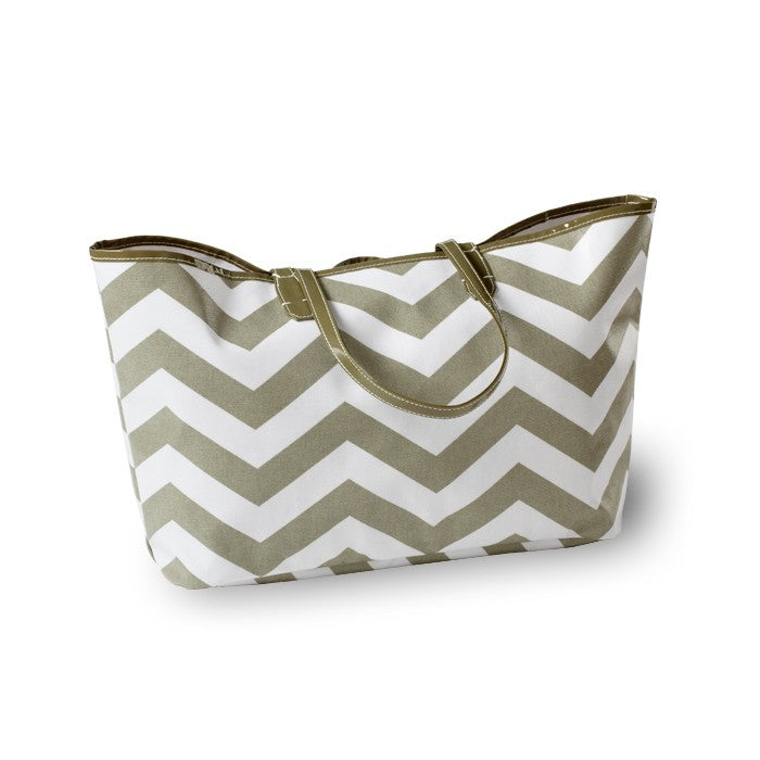 wellie chevron market tote - green, grey or yellow