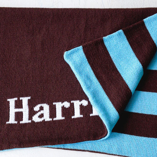 wide stripe personalized baby blanket