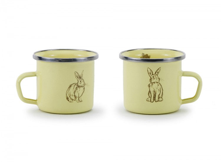 yellow bunny dish keepsake set and box (plate, mug, & bowl)